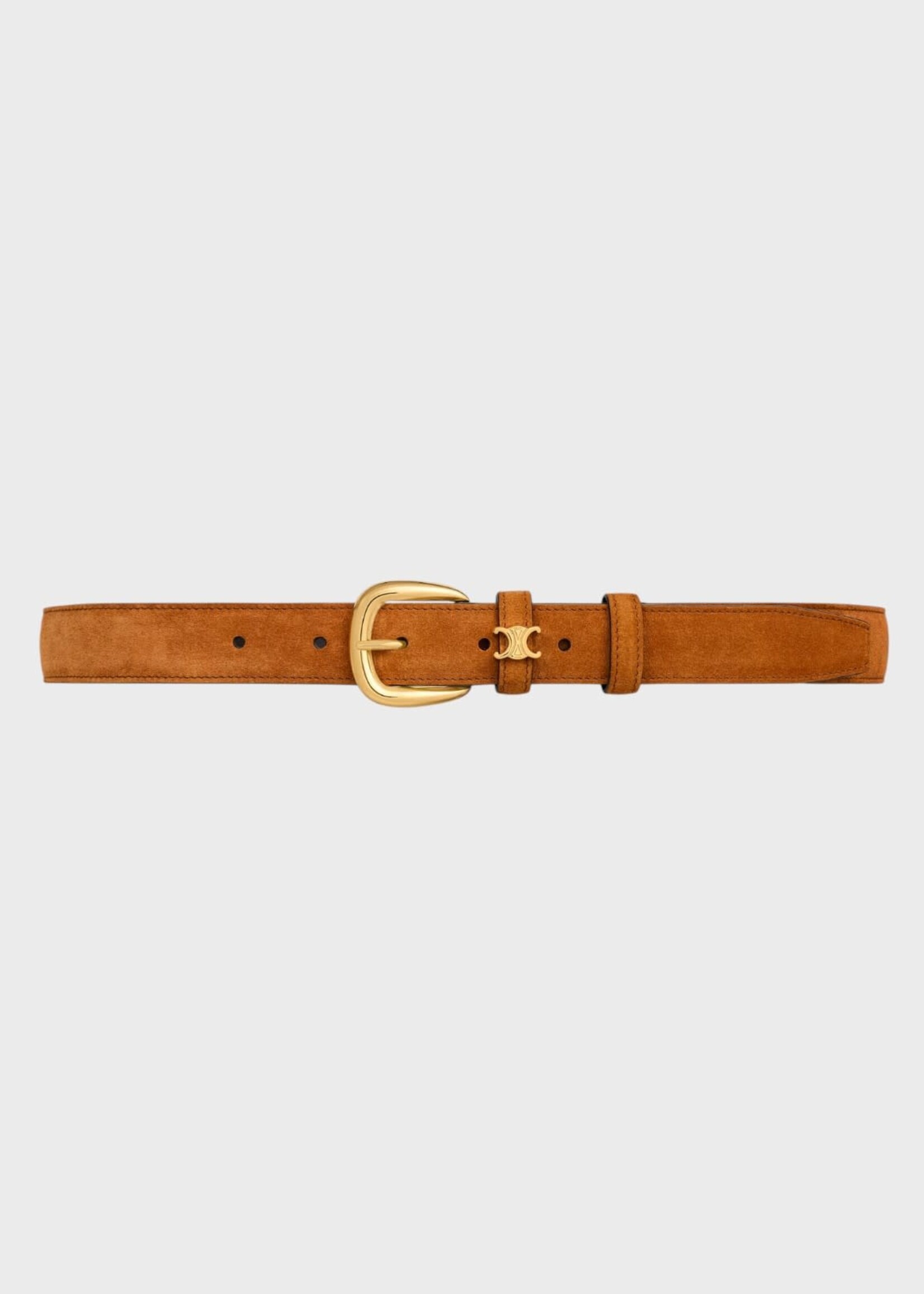 Celine Celine Belt, Brown, Suede Calfskin Medium 25Mm Belt In Fauve