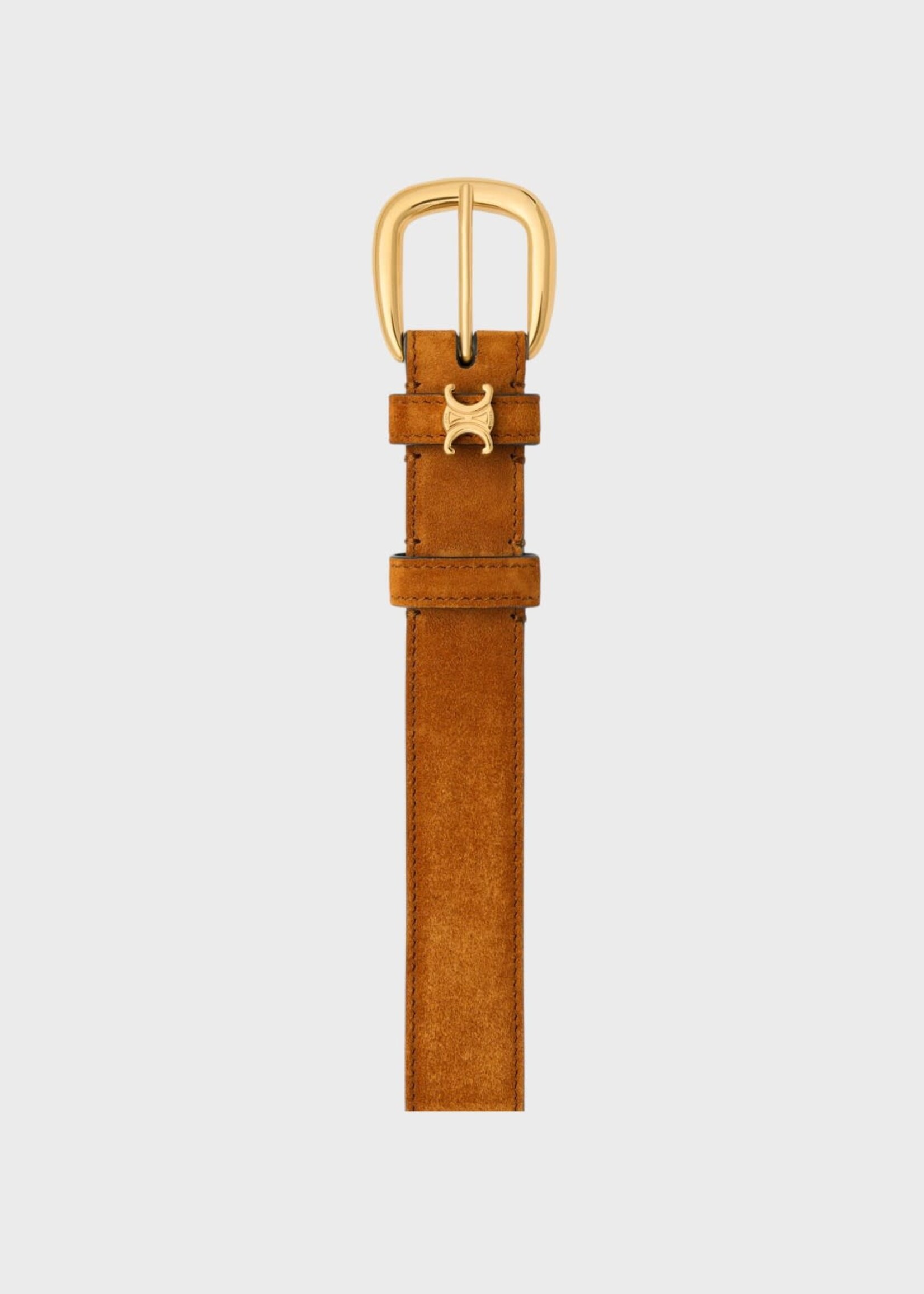 Celine Celine Belt, Brown, Suede Calfskin Medium 25Mm Belt In Fauve