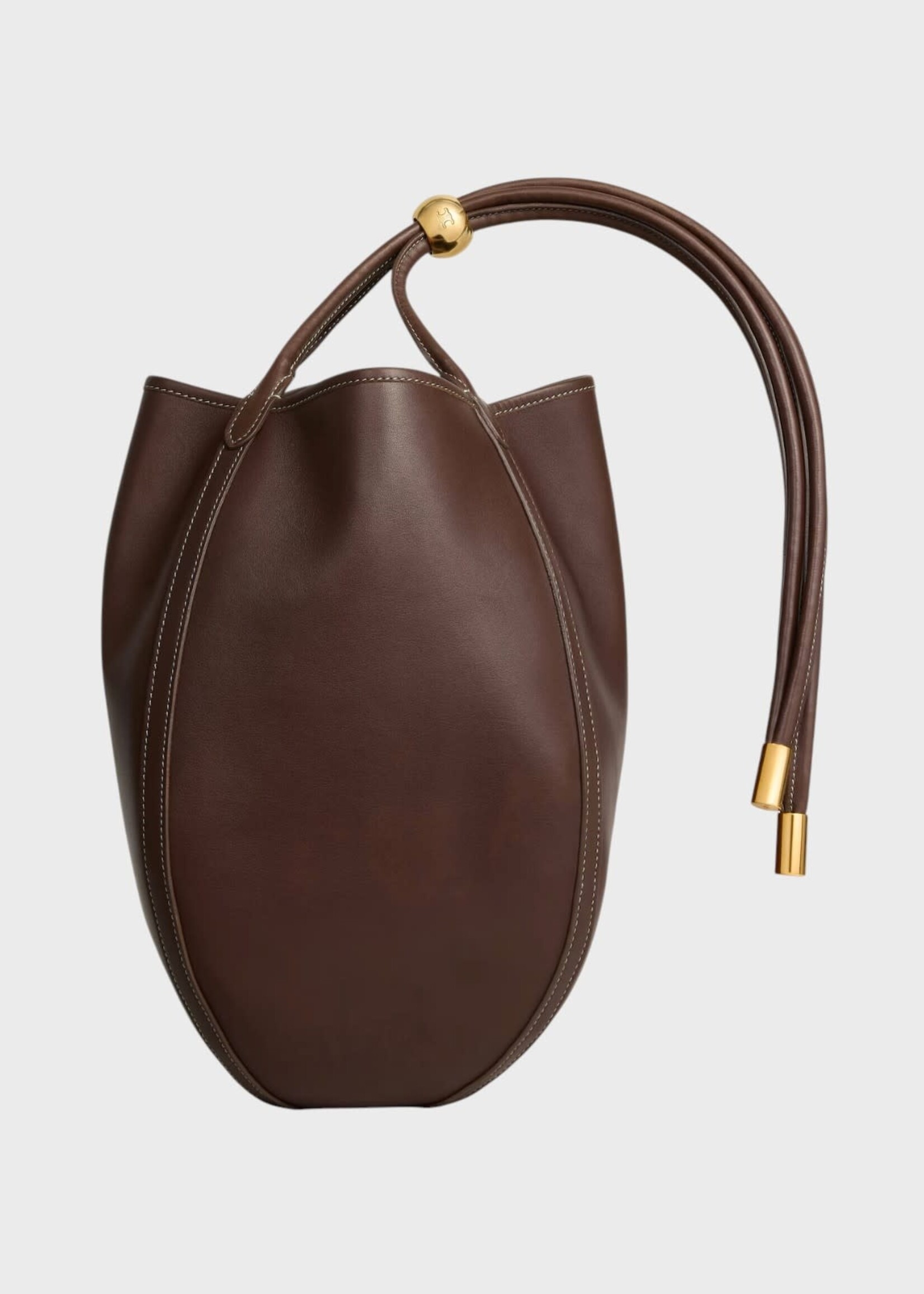 Celine Celine Bag, Brown, Supple Smooth Calfskin Small Drop Bucket In Chocolate