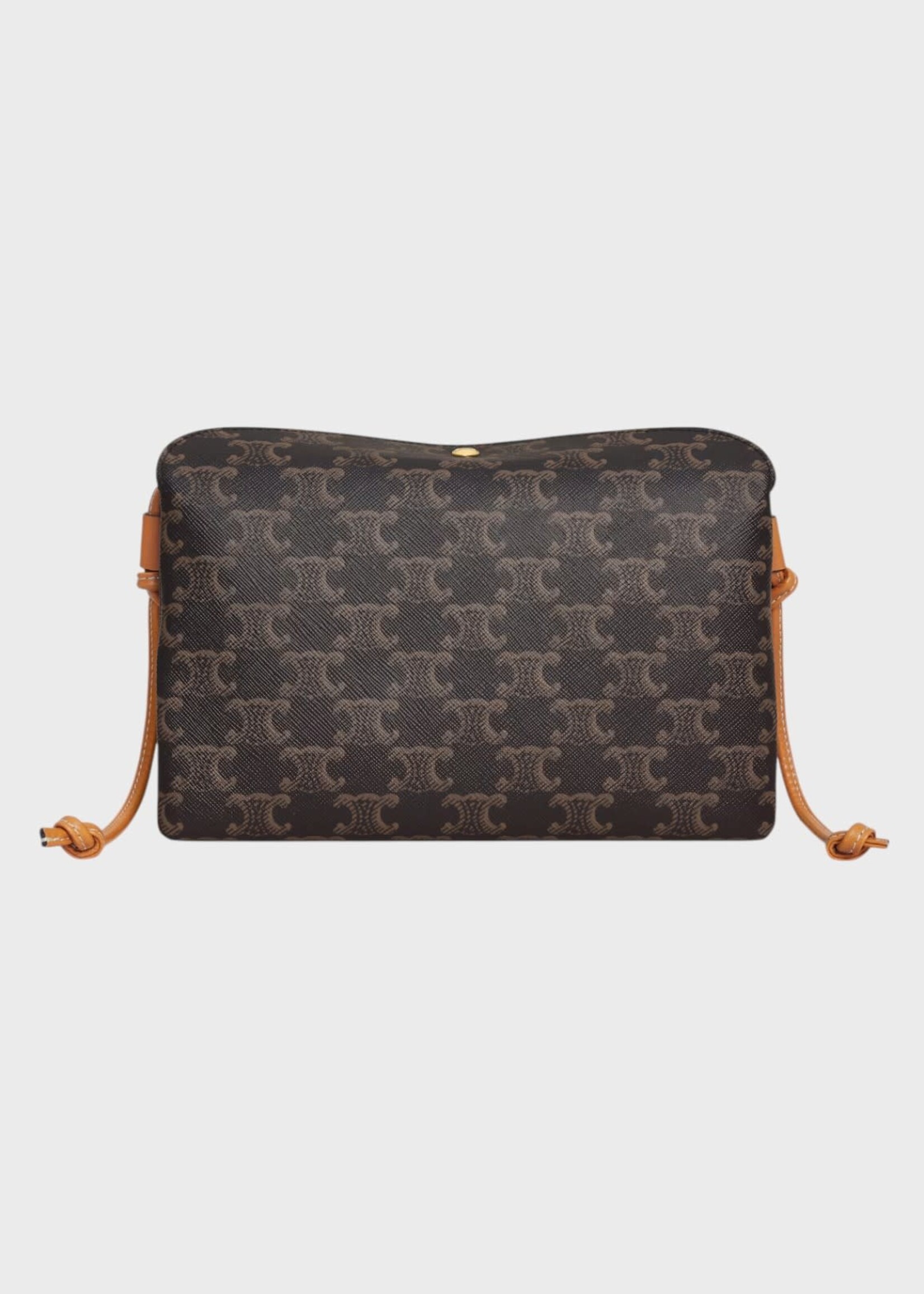 Celine Celine Bag, Brown, Trio Flap Triomphe Canvas In Miel