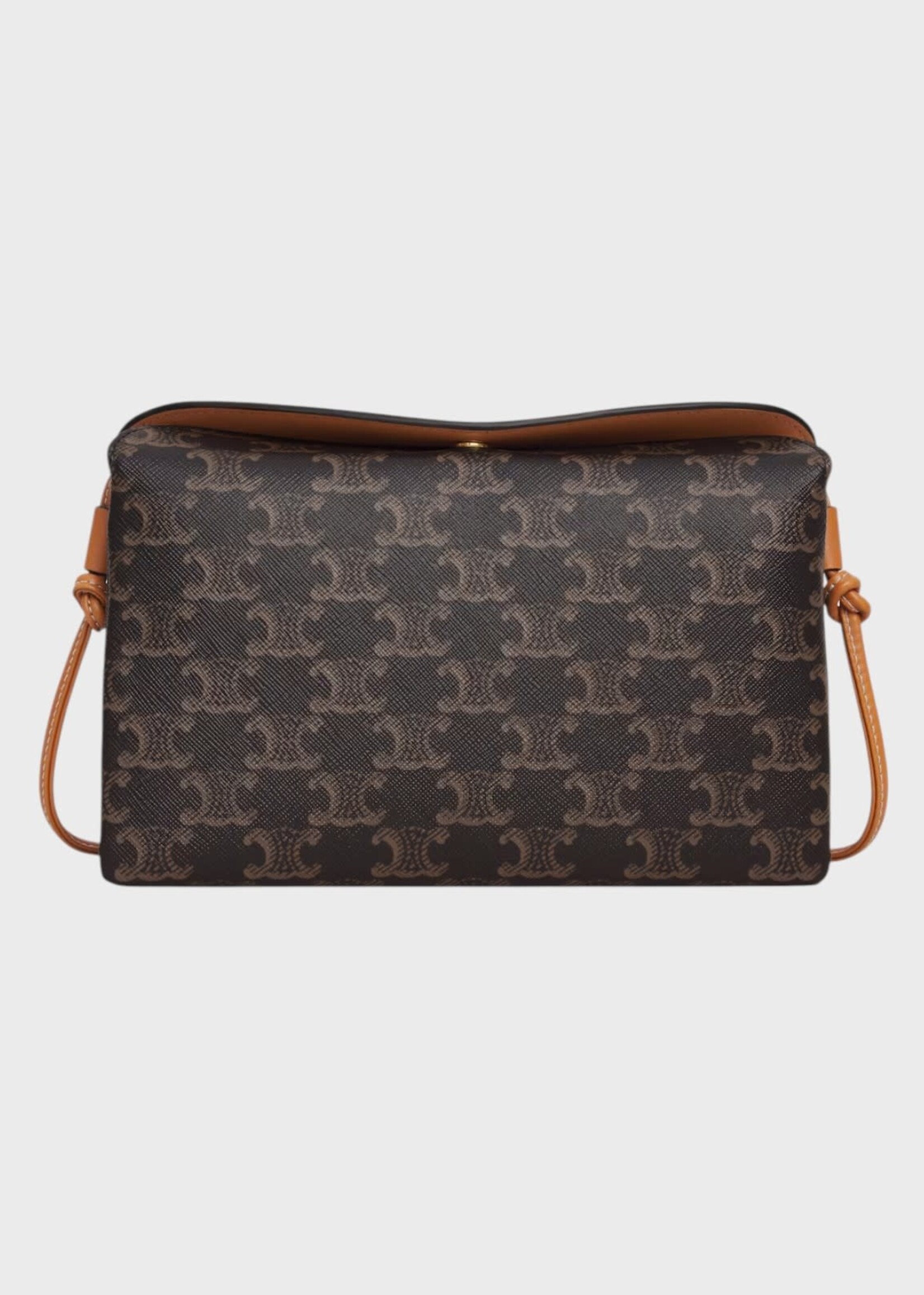 Celine Celine Bag, Brown, Trio Flap Triomphe Canvas In Miel
