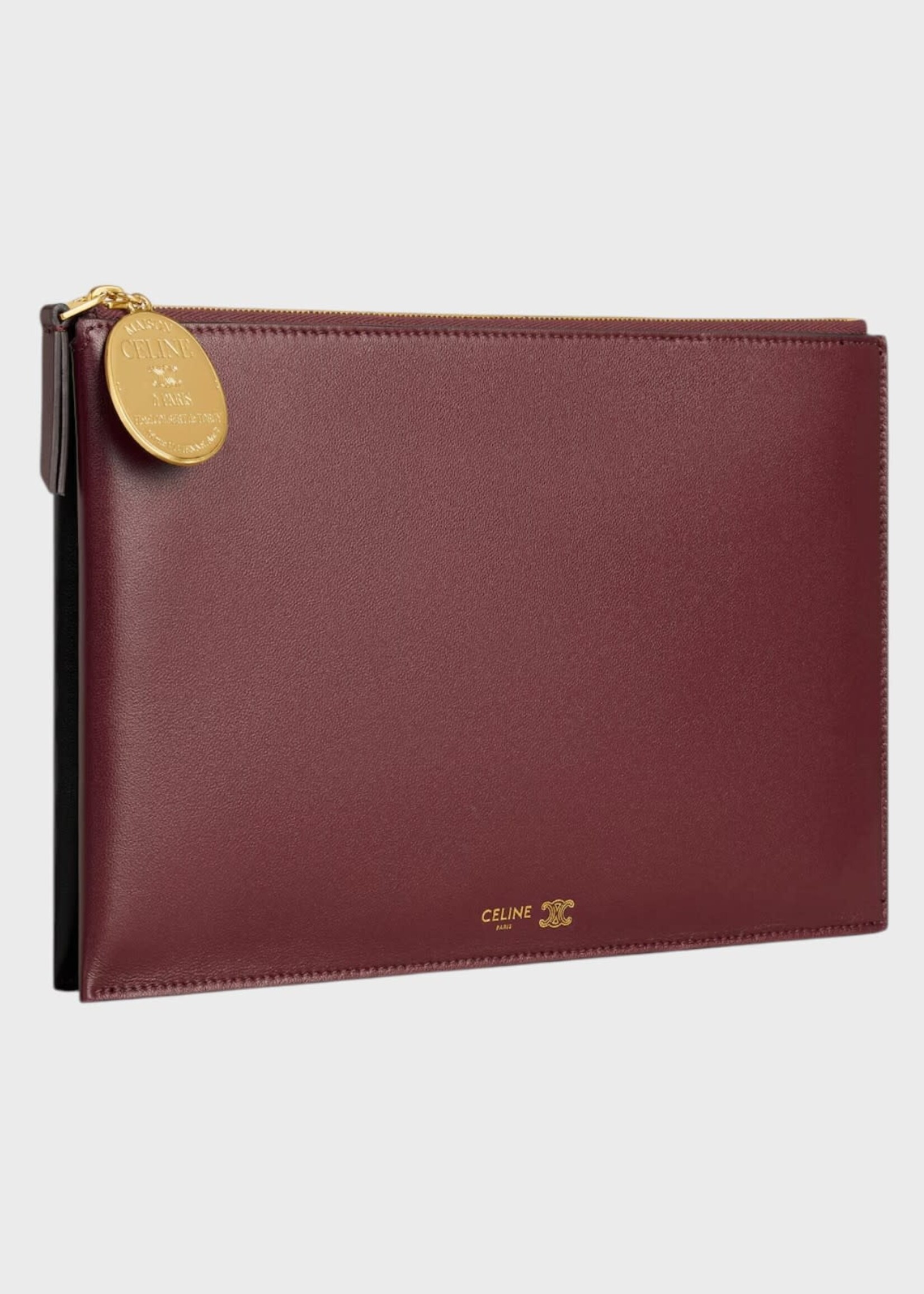 Celine Celine Bag, Red, Lambskin Duo Pouch In Syrah & Black