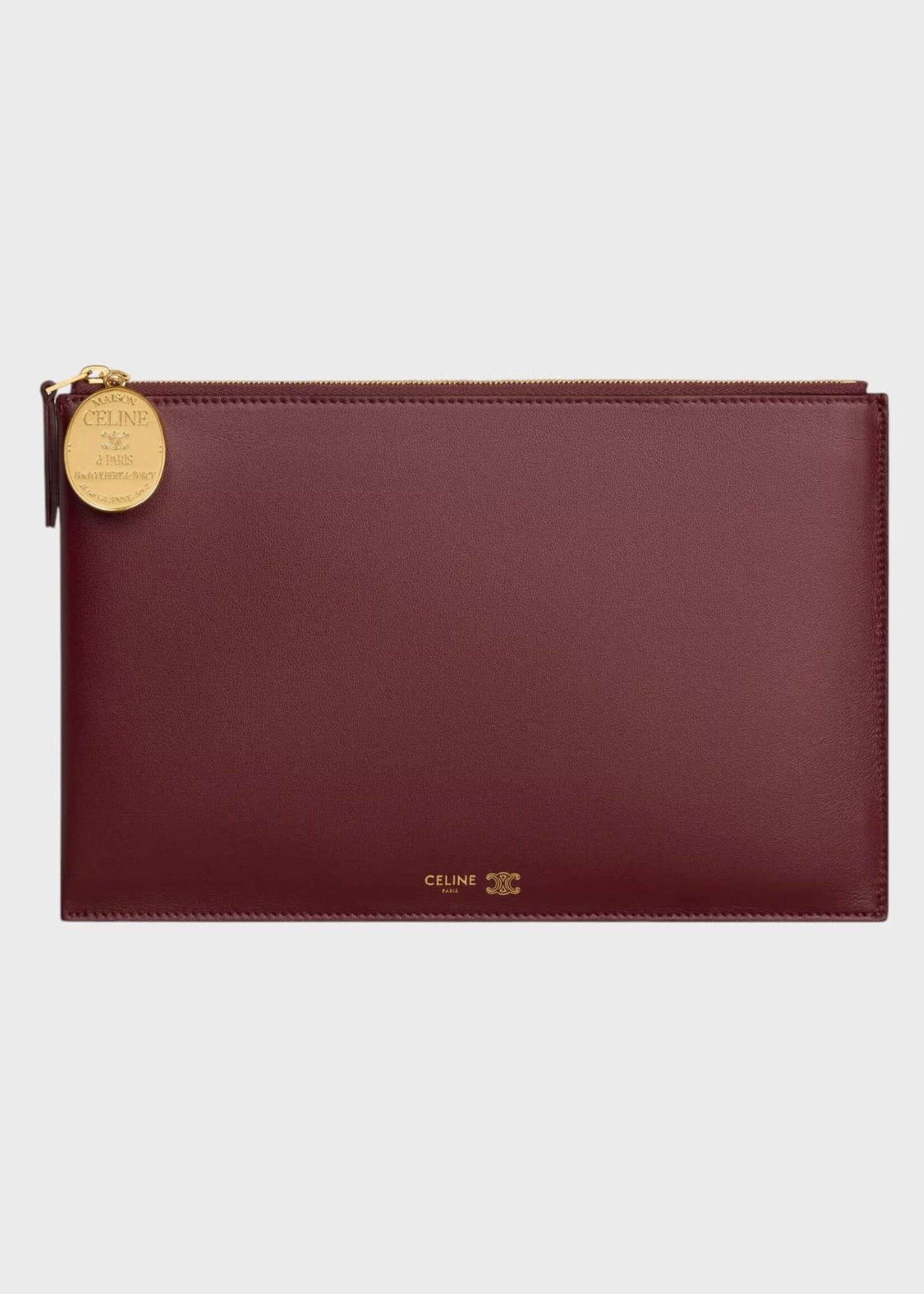 Celine Celine Bag, Red, Lambskin Duo Pouch In Syrah & Black