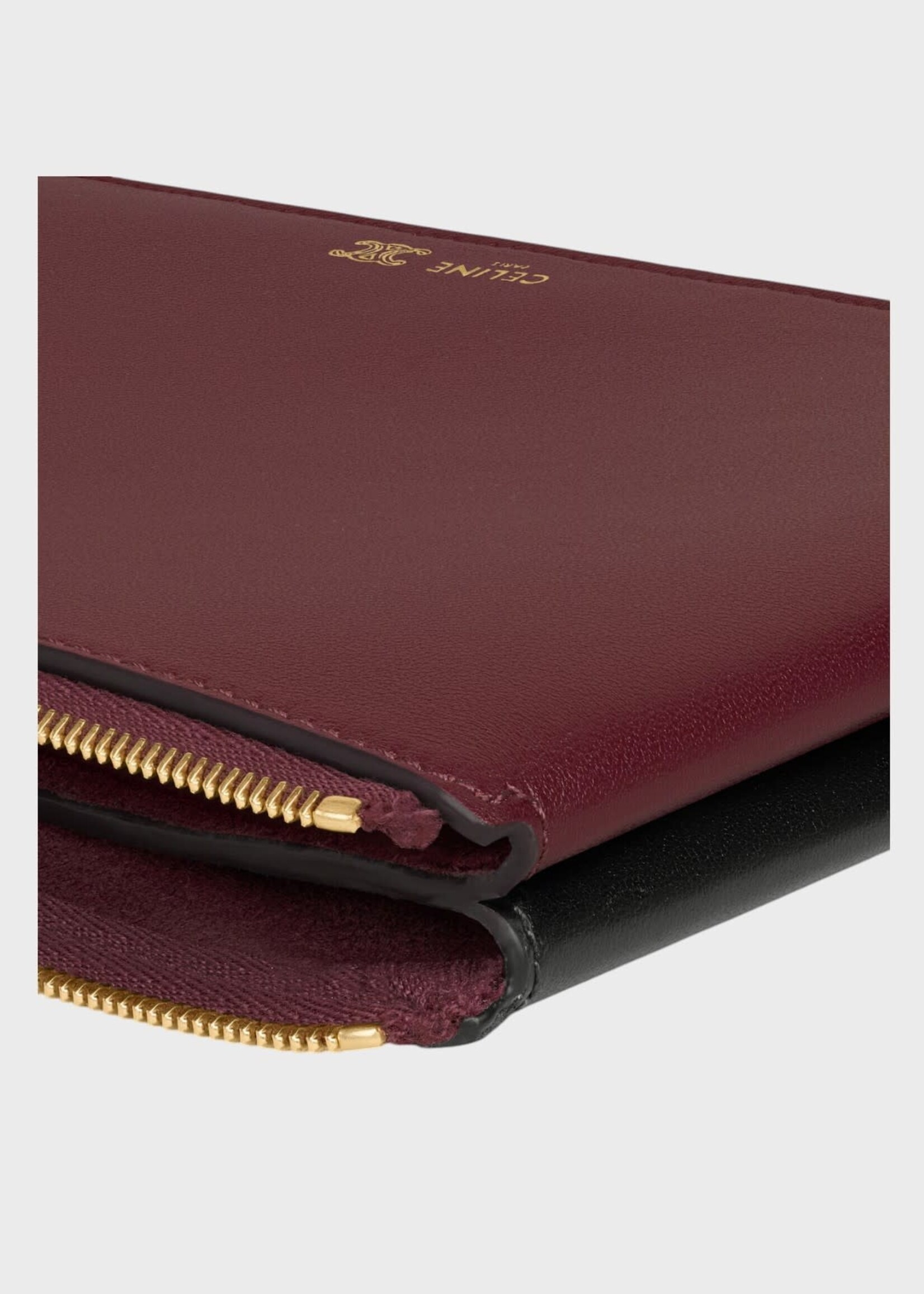 Celine Celine Bag, Red, Lambskin Duo Pouch In Syrah & Black