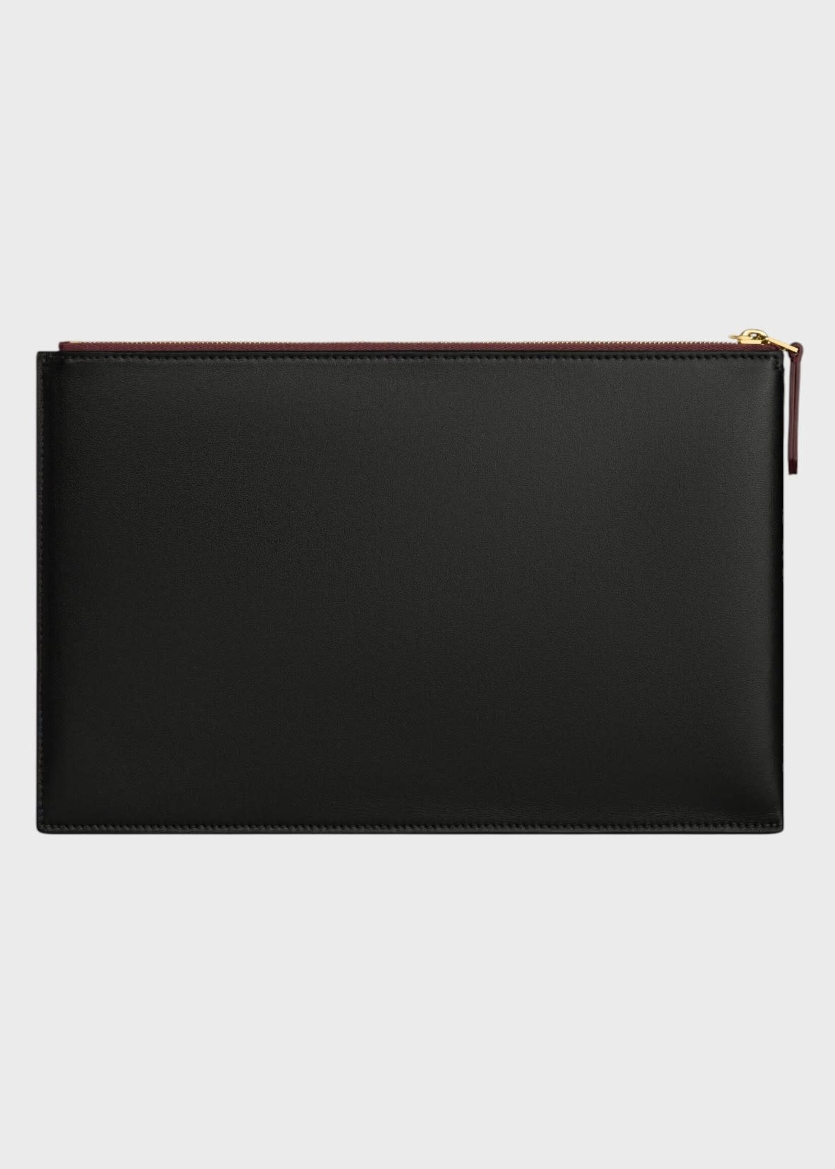 Celine Celine Bag, Red, Lambskin Duo Pouch In Syrah & Black