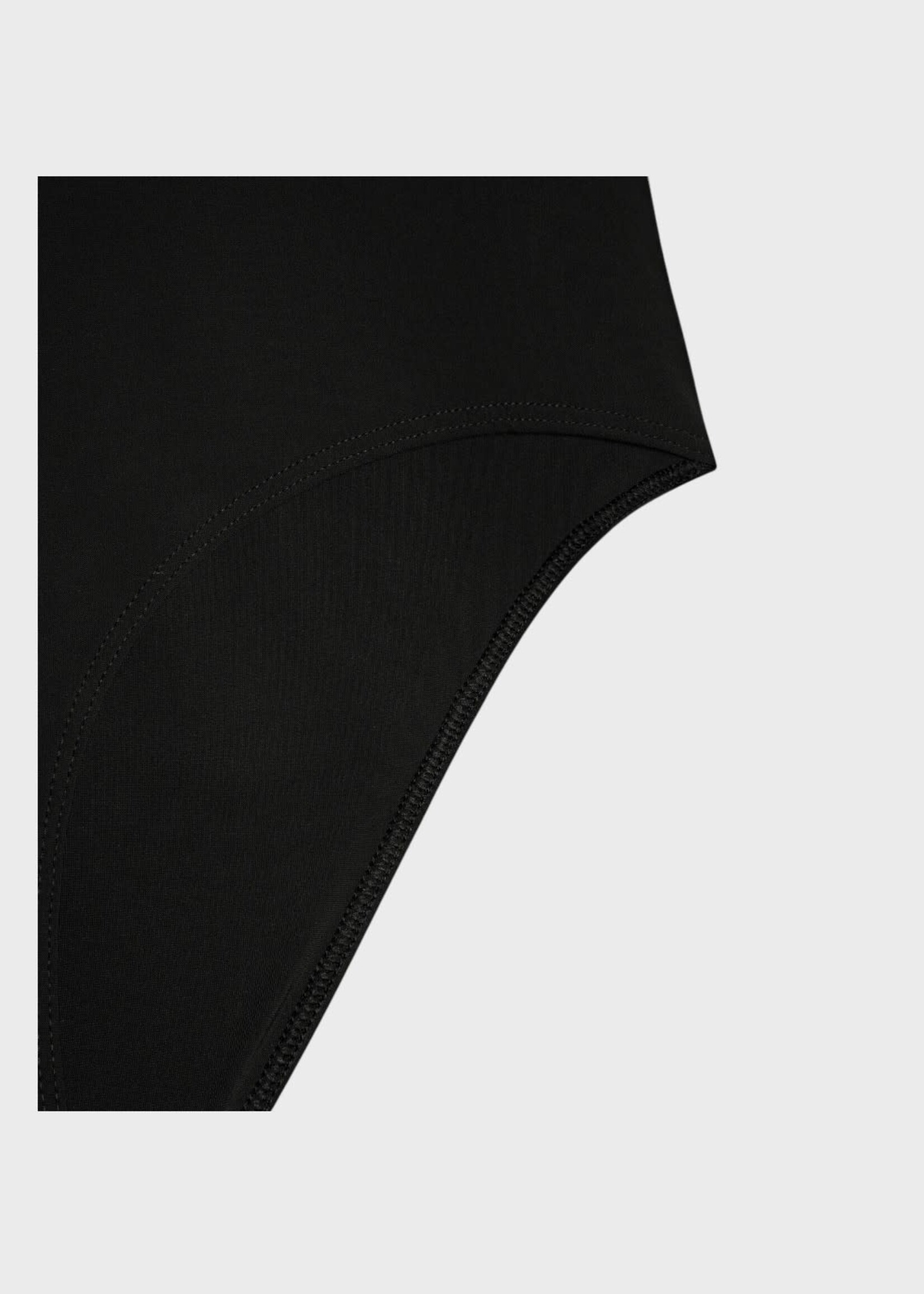 Celine Celine Swimwear, Black, Crossed V-Neck Matte One Piece Swimsuit In Black