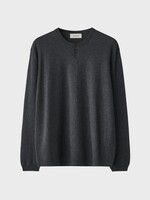 Lisa Yang Lisa Yang Knitwear, Grey, Carsten Cotton & Cashmere Sweater in Eclipse