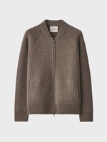 Lisa Yang Lisa Yang Knitwear, Grey, Fionn Cashmere Cardigan Bomber Jacket in Graphite
