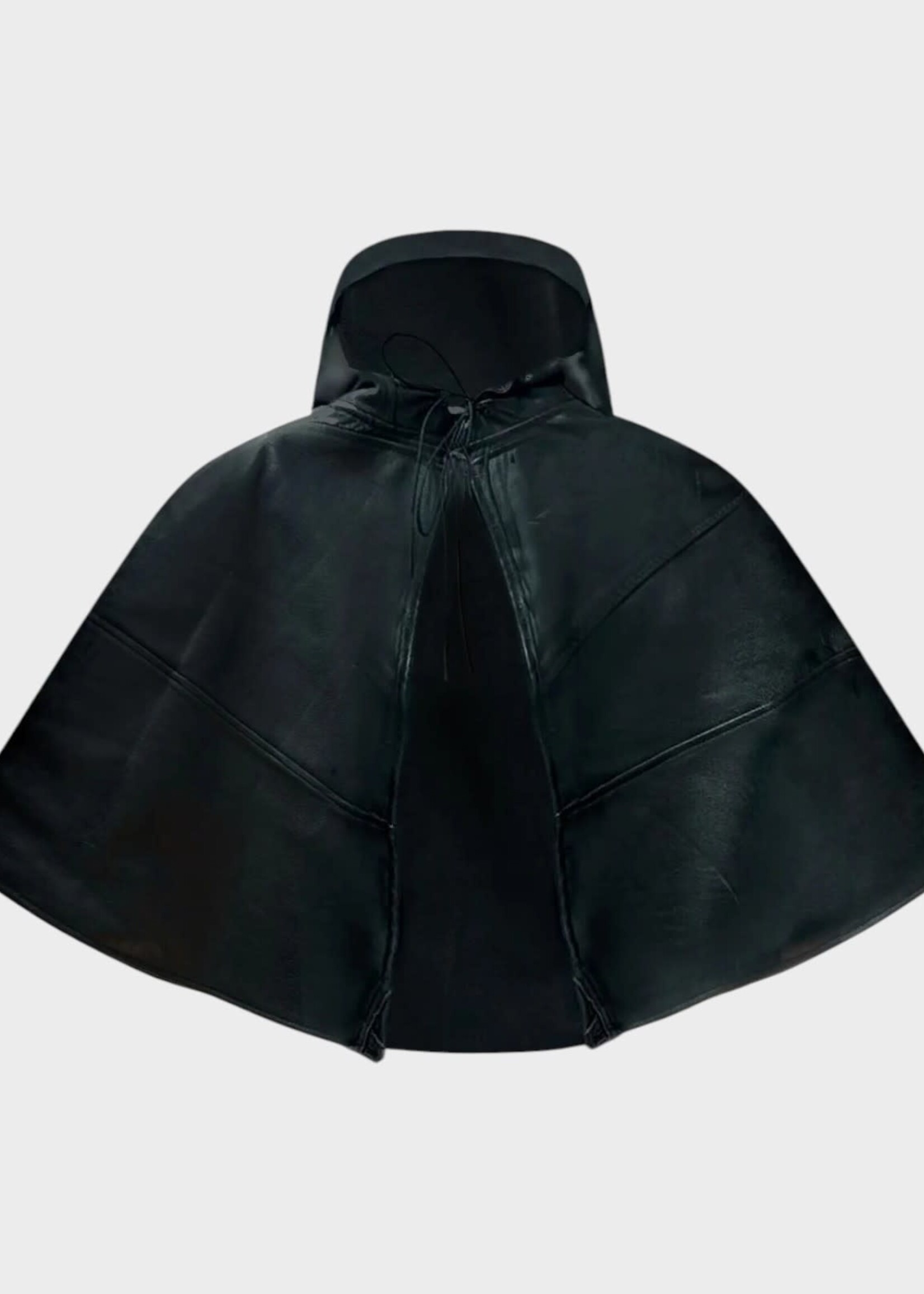 Julie Kegels Julie Kegels Jacket, Black, Cape Vera Upcycled Leather Hooded Cape