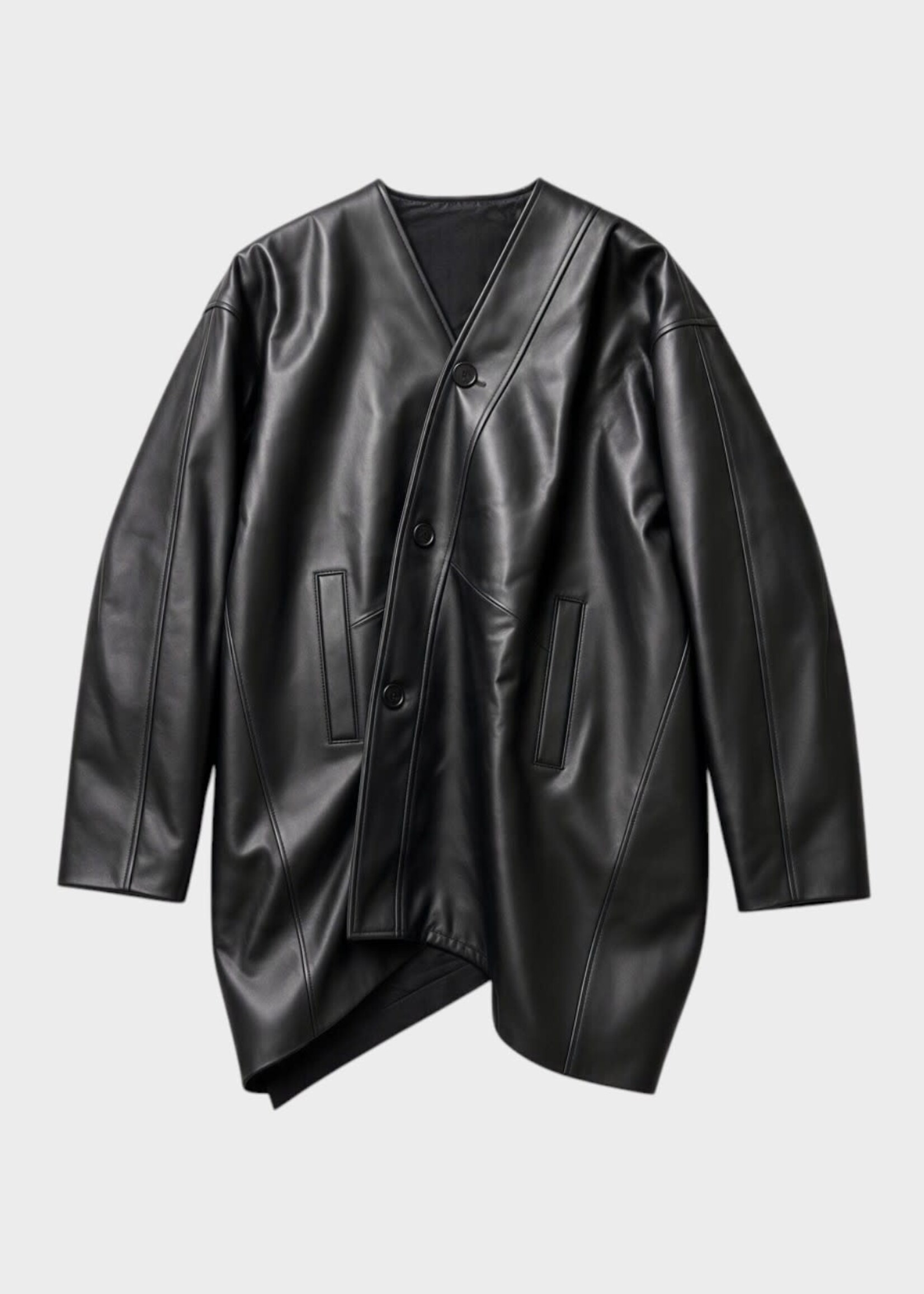 Marie Adam-Leenaerdt Marie Adam-Leenaerdt Jacket, Black, Leather Diagonal Jacket