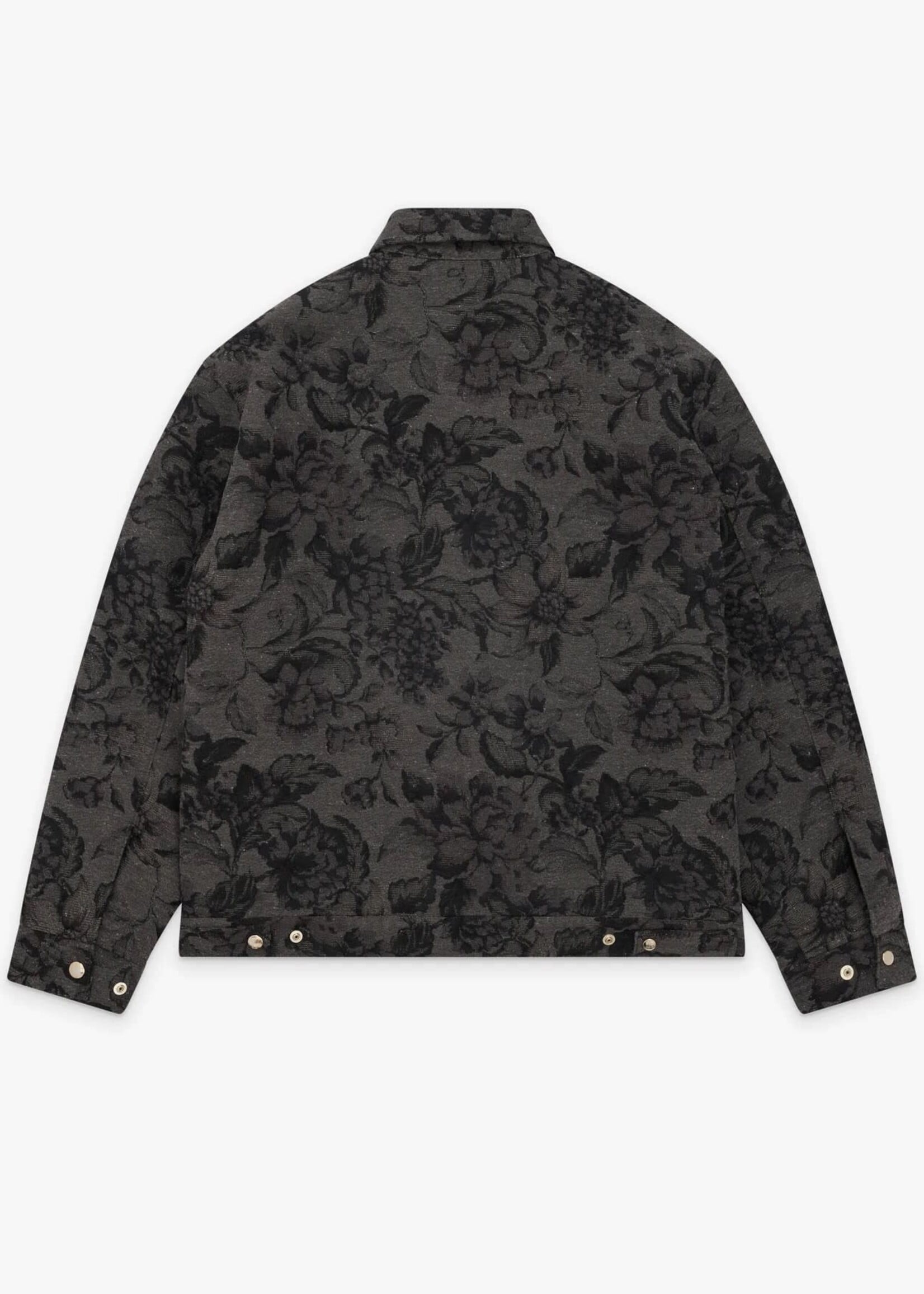 Undercover Undercover Jacket, Brown, Cotton Blend Collared Zipped Jacket in Dark Brown w/ Floral Pattern