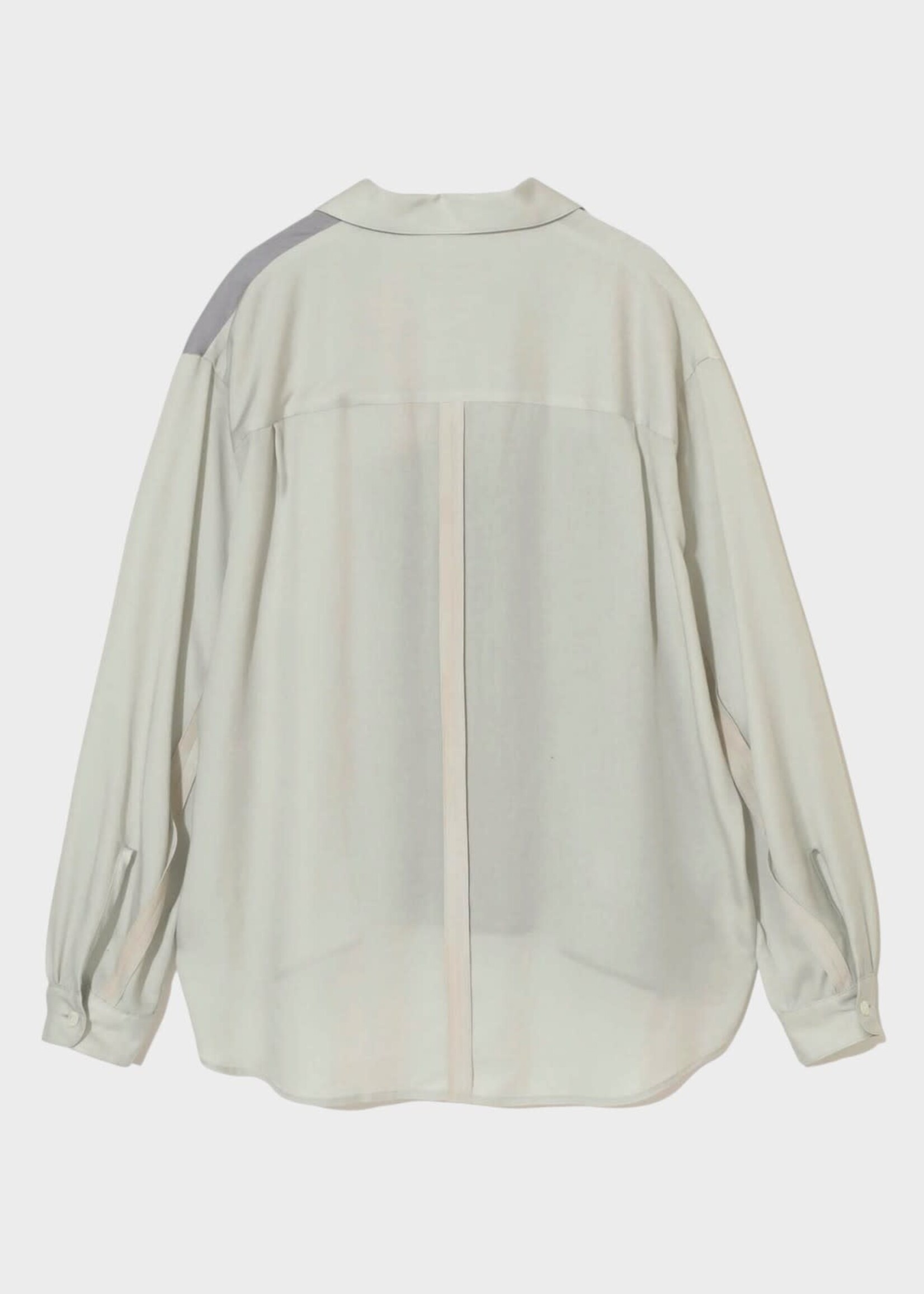 Undercover Undercover Shirt, Print, Oversized Collared Shirt in Light Beige Grey w/ Cindy Sherman Artwork Print