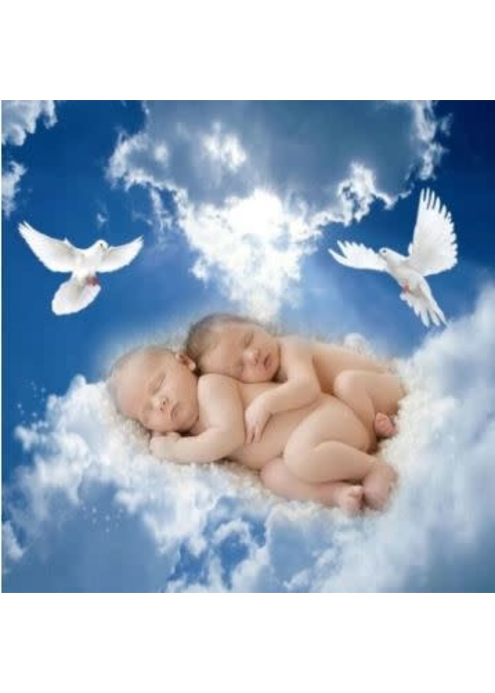 Baby's slapend op de wolken