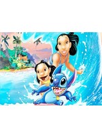 Lilo & Stitch aan het surfen