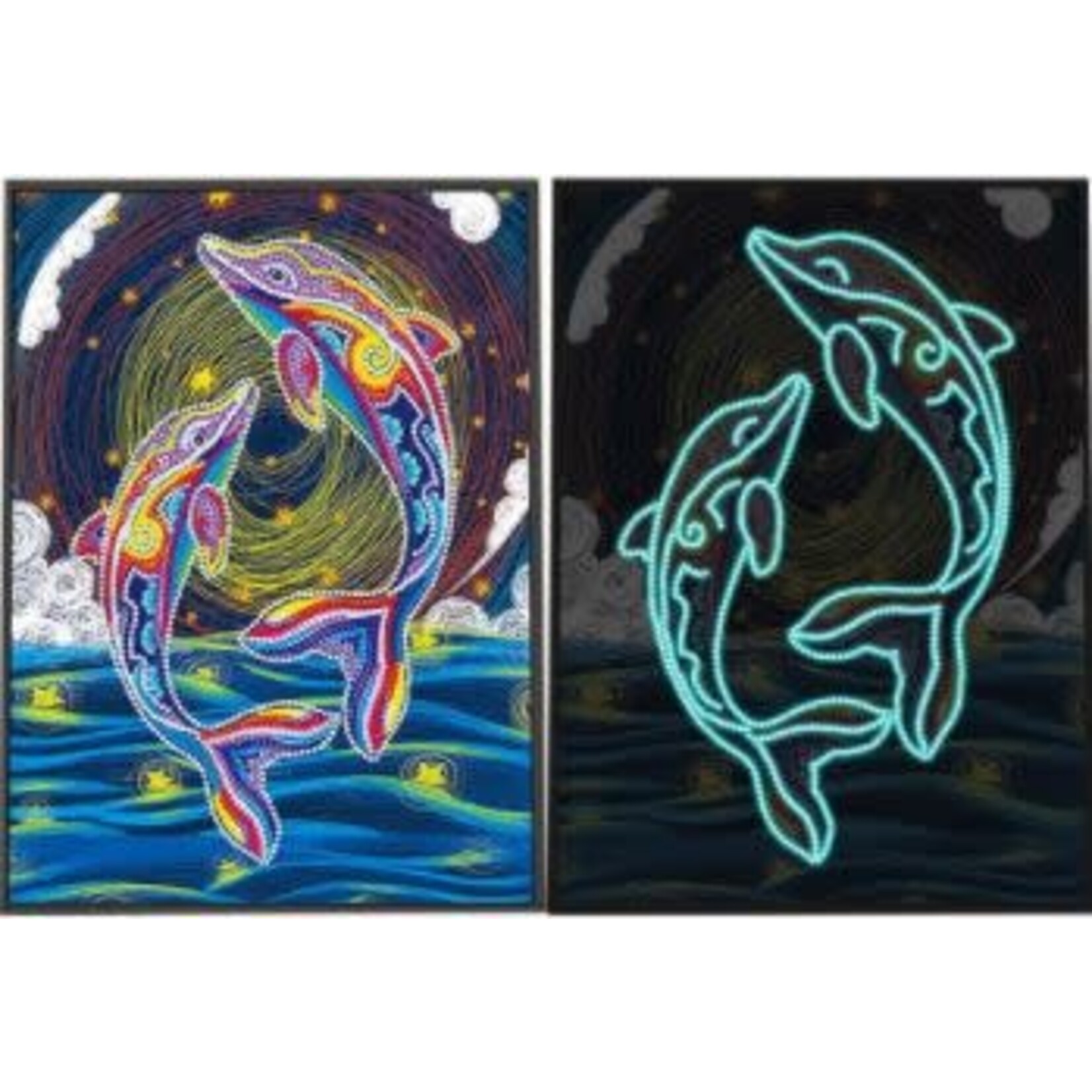 Dolfijnen verlicht  LED painting