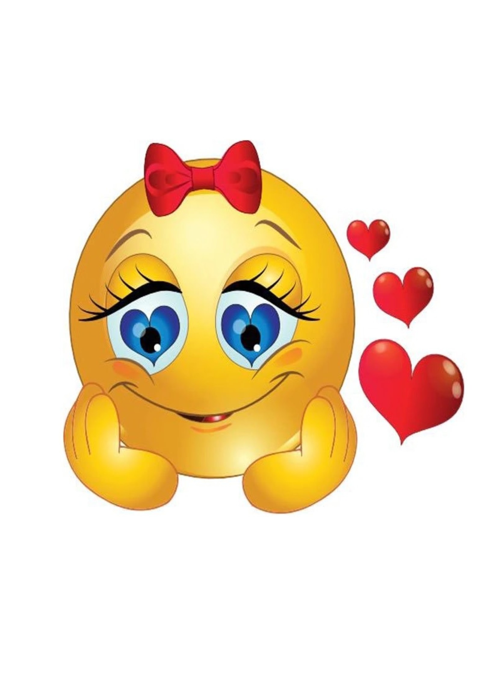 Emoji omringd met hartjes