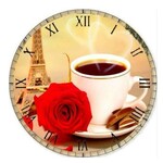 Klok met roos en koffie