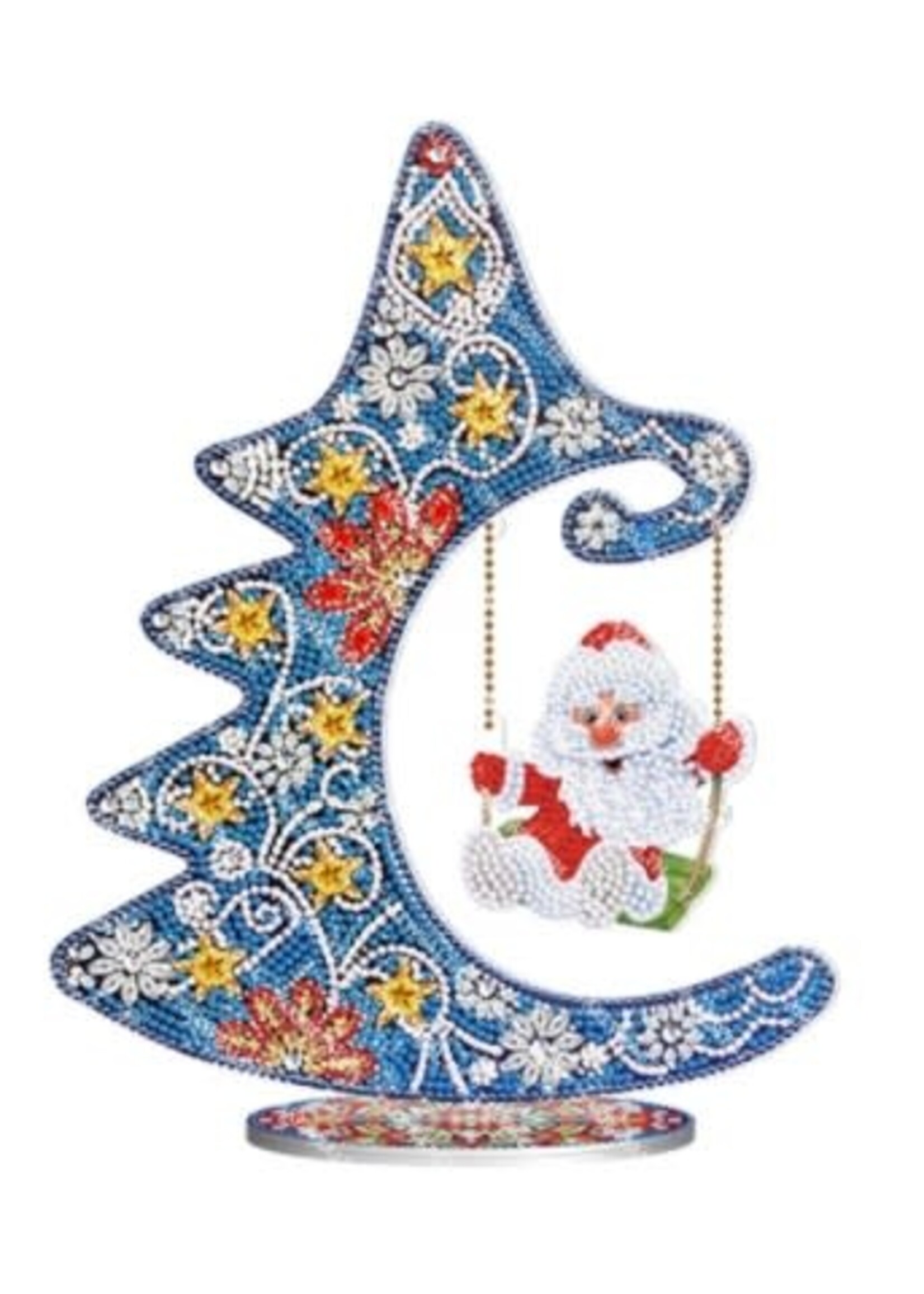 Kerstboom met kerstman in schommel