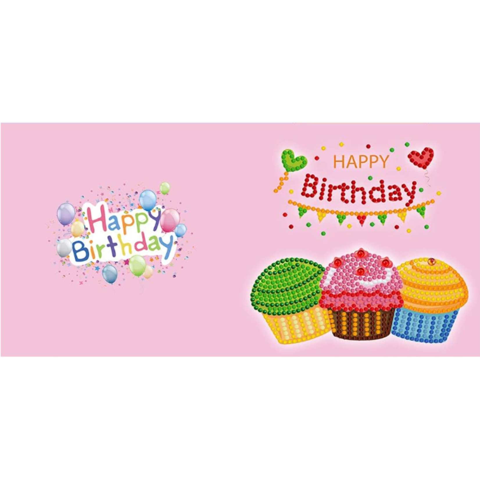 Wenskaart – Happy Birthday – Cupcakes