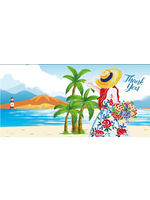 Wenskaart – Thank you – Meisje aan zee