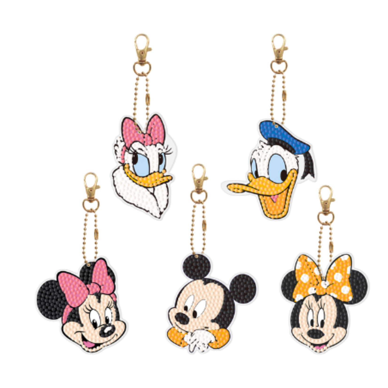 Sleutelhanger Minnie & Mickey Mouse, Donald & Daisy Duck