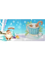 Kerstkaart – 2 delen – Tas Chocomelk & Sneeuwpop met Pinguïn