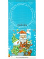 Kerstkaart – 2 delen – Kerstman & Kerstman, sneeuwpop en rendier