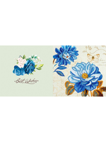 Wenskaart Best Wishes – Blauwe bloemen