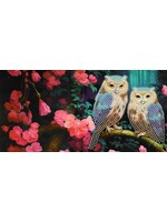 Wenskaart – Uilen 7 – 2 uilen in het bos