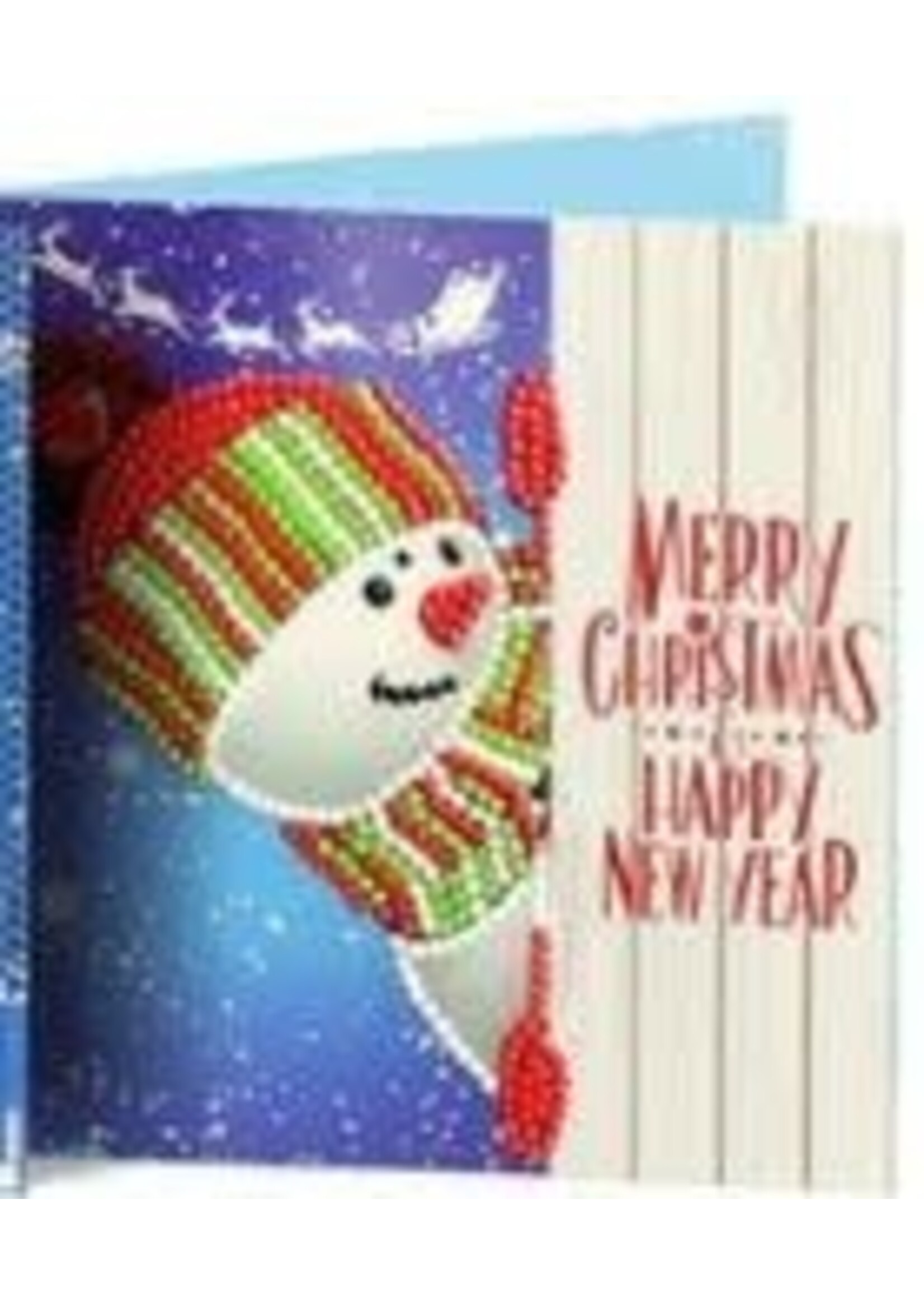 Kerstkaart – Merry Christmas – Happy New Year – Sneeuwpop