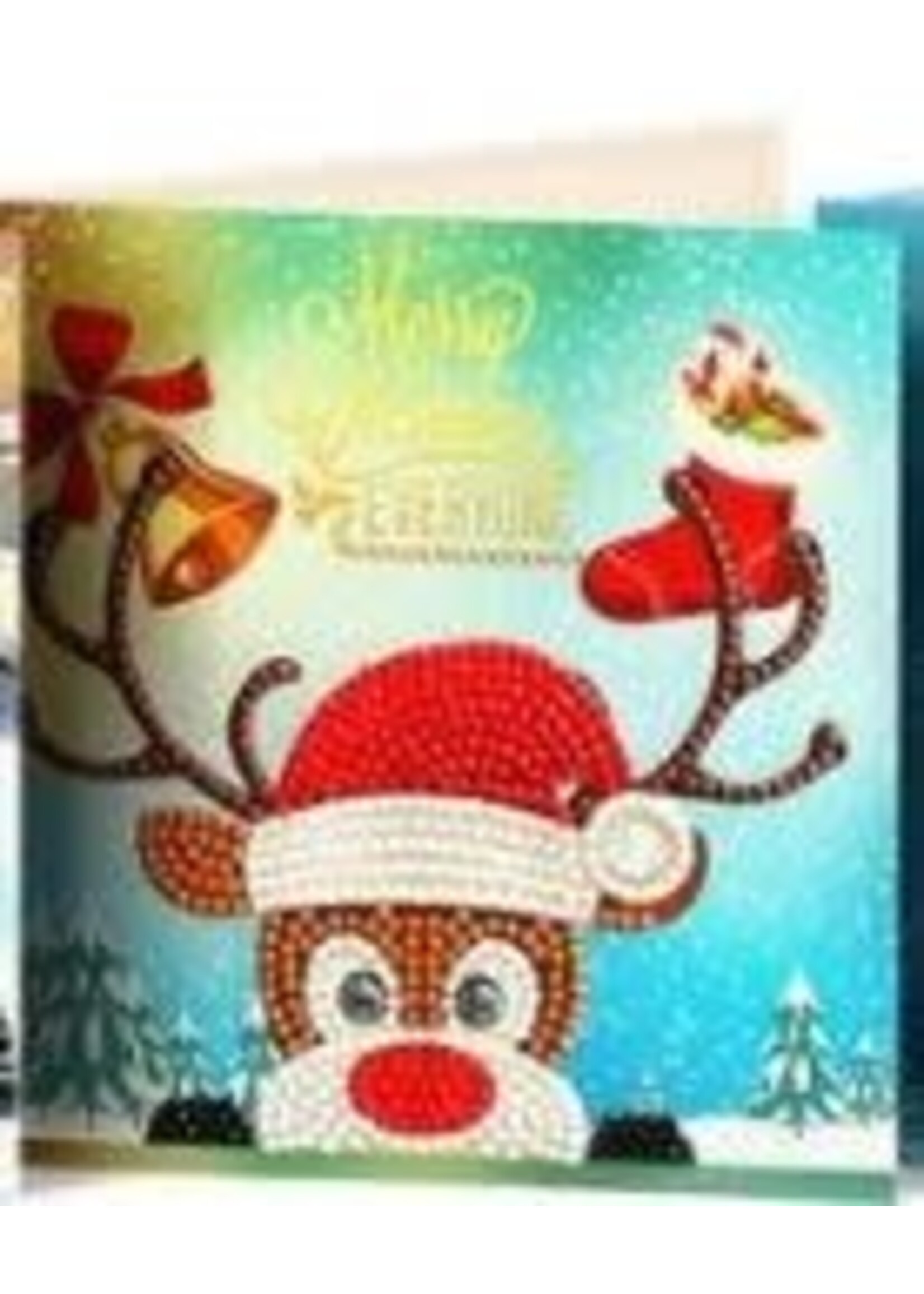 Kerstkaart – Merry Christmas – Rendier met kerstmuts