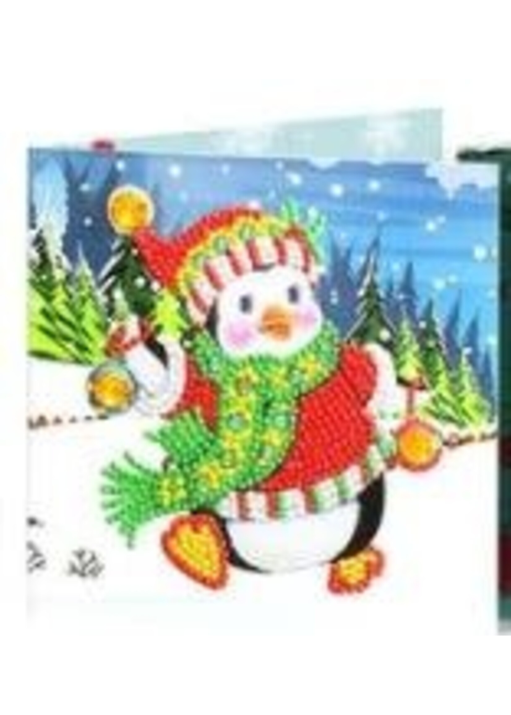 Kerstkaart – Pinguin in de sneeuw