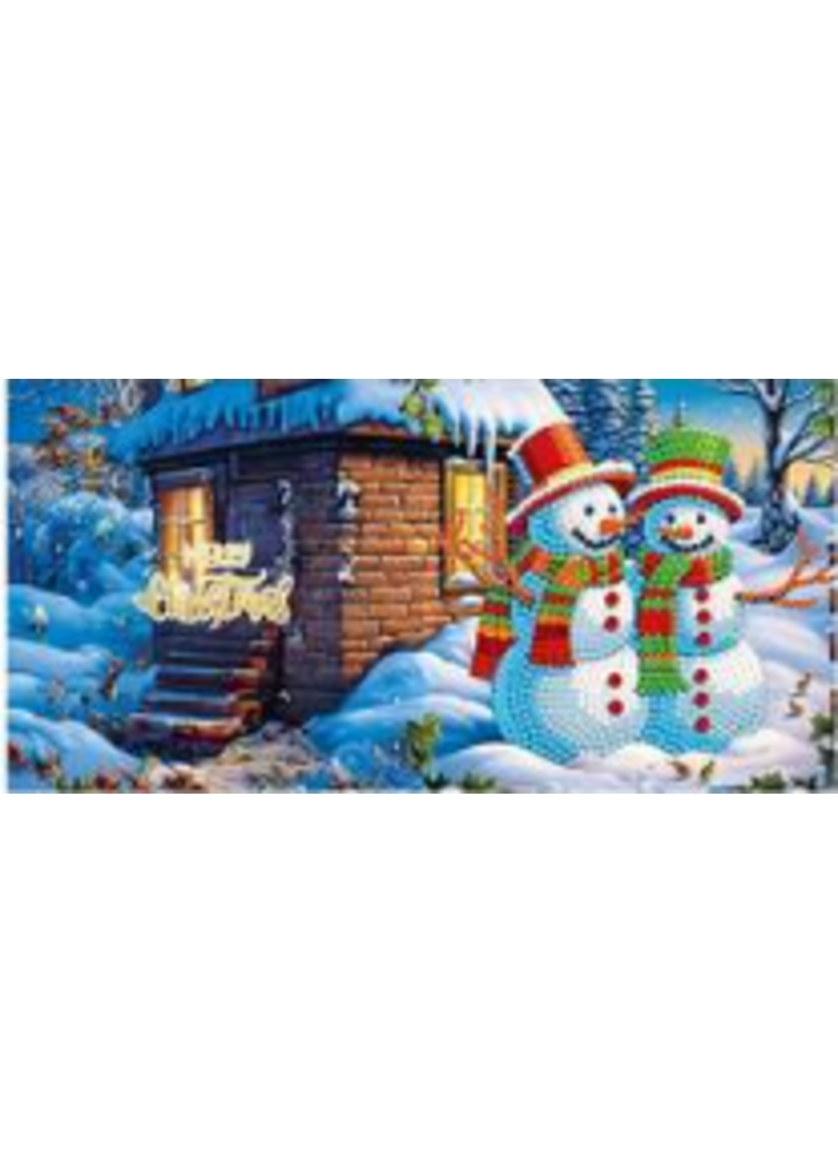 Kerstkaart – 2 sneeuwpoppen