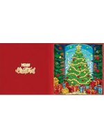 Kerstkaart – Kerstboom omringd met pakjes