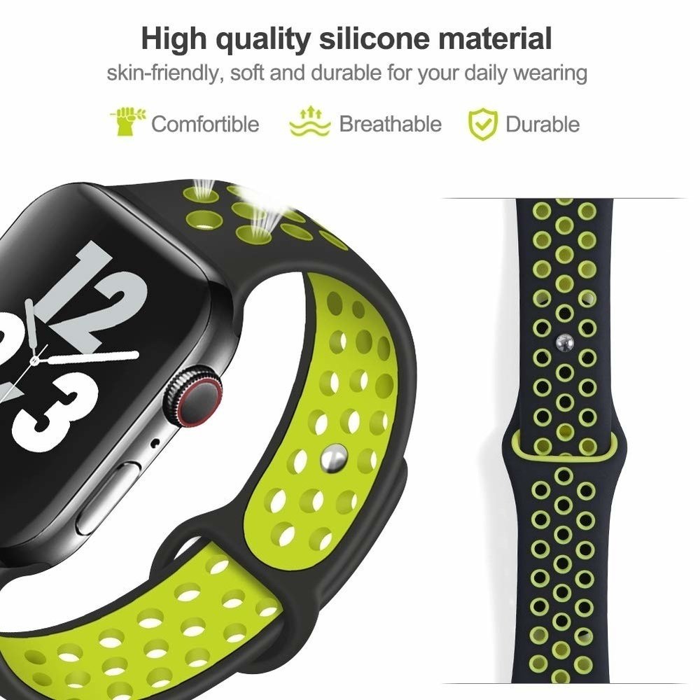 Strap-it Strap-it Correa deportiva Apple Watch (negra/amarilla) Strap-it Strap-it Correa deportiva Apple Watch (negra/amarilla)