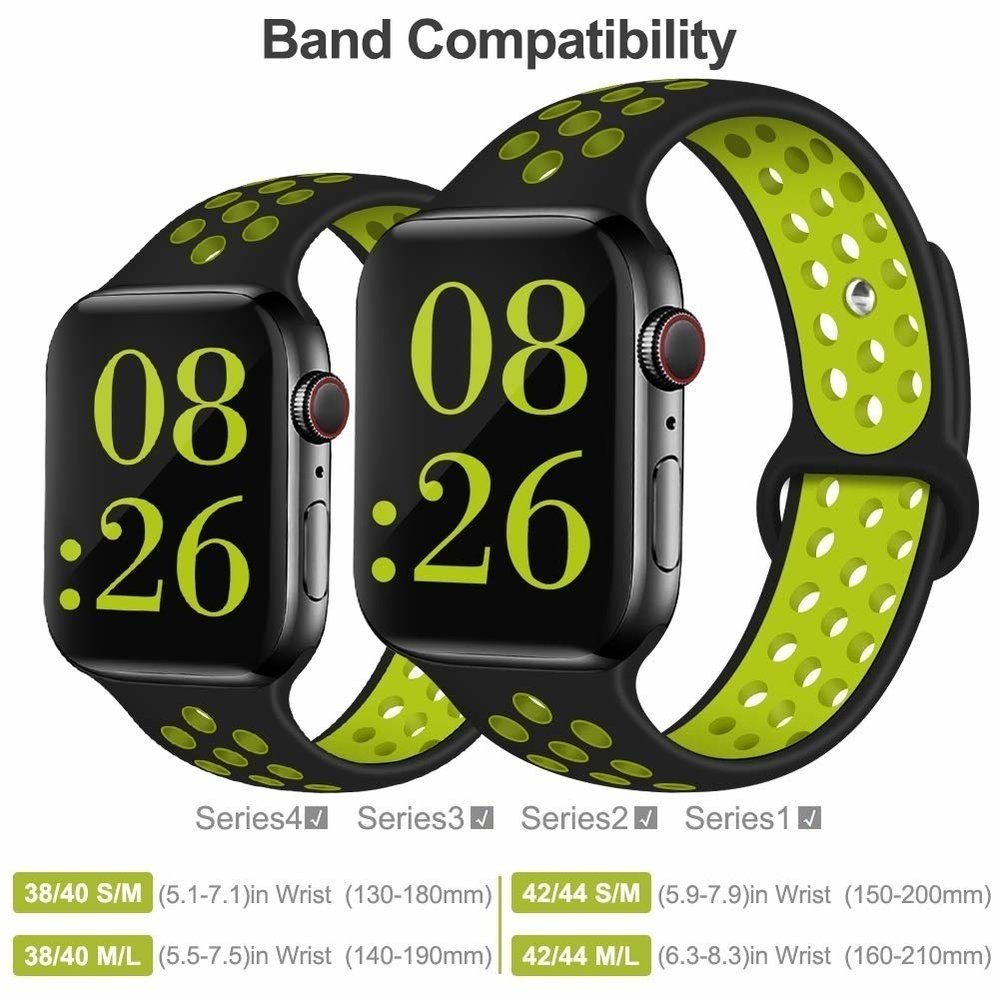 Strap-it Strap-it Correa deportiva Apple Watch (negra/amarilla) Strap-it Strap-it Correa deportiva Apple Watch (negra/amarilla)