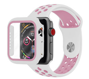 Strap-it Correa deportiva Apple Watch + Funda TPU (blanco/rosa) Strap-it Correa deportiva Apple Watch + Funda TPU (blanco/rosa)