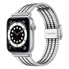 Strap-it Strap-it Correa acero inoxidable Apple Watch (plata/negro)