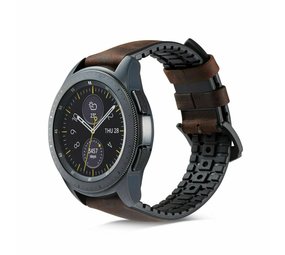 Strap-it Correa cuero y silicona Samsung Galaxy Watch 42mm (marrón)