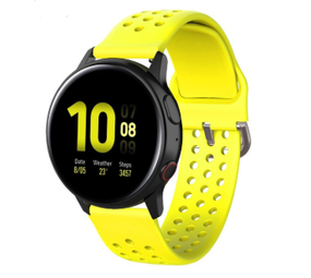 Strap-it Correa silicona con agujeros Samsung Galaxy Watch 42mm (amarillo)