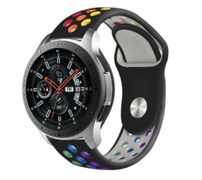 Strap-it Correa deportiva Samsung Galaxy Watch 46mm (negra/arcoíris) Strap-it Correa deportiva Samsung Galaxy Watch 46mm (negra/arcoíris)