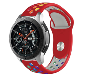 Strap-it Correa deportiva Samsung Galaxy Watch 46mm (rojo/arcoíris) Strap-it Correa deportiva Samsung Galaxy Watch 46mm (rojo/arcoíris)