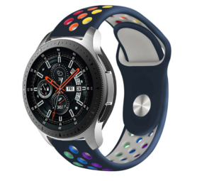 Strap-it Correa deportiva Samsung Galaxy Watch 46mm (azul oscuro/arcoíris) Strap-it Correa deportiva Samsung Galaxy Watch 46mm (azul oscuro/arcoíris)