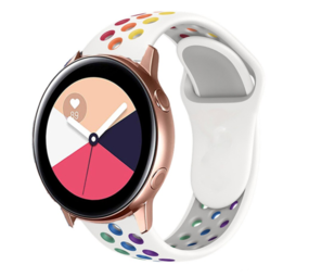Strap-it Correa deportiva Samsung Galaxy Watch 42mm (blanca/arcoíris) Strap-it Correa deportiva Samsung Galaxy Watch 42mm (blanca/arcoíris)