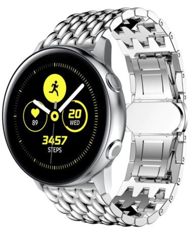 Strap-it Strap-it Correa acera dragón Samsung Galaxy Watch Active (plata) Strap-it Strap-it Correa acera dragón Samsung Galaxy Watch Active (plata)