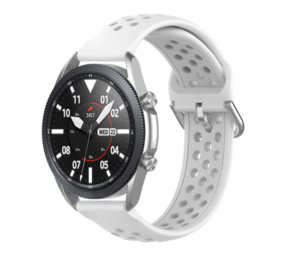 Strap-it Correa silicona con agujeros Samsung Galaxy Watch 3 45mm (blanco)