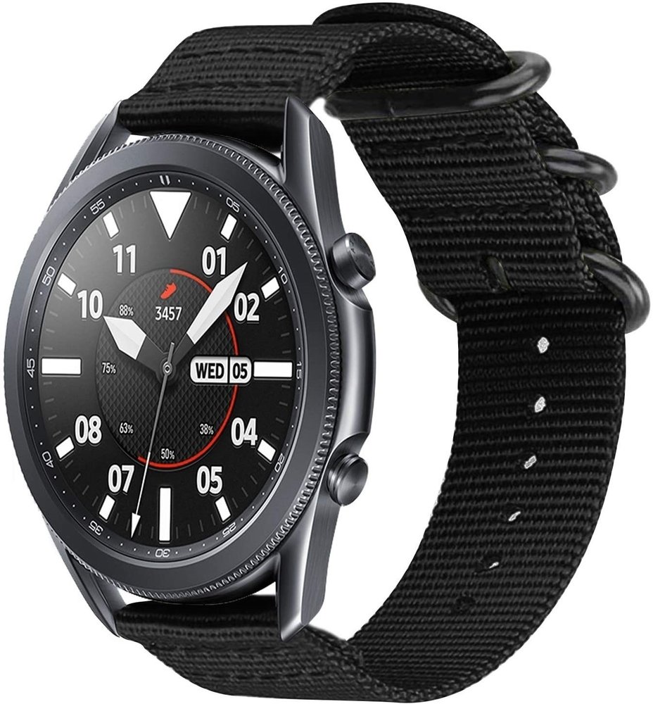 Strap-it Strap-it Correa nylon con hebilla Samsung Galaxy Watch 3 45mm (negro) Strap-it Strap-it Correa nylon con hebilla Samsung Galaxy Watch 3 45mm (negro)