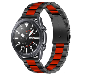 Strap-it Correa acero Samsung Galaxy Watch 3 45mm (negro/rojo) Strap-it Correa acero Samsung Galaxy Watch 3 45mm (negro/rojo)