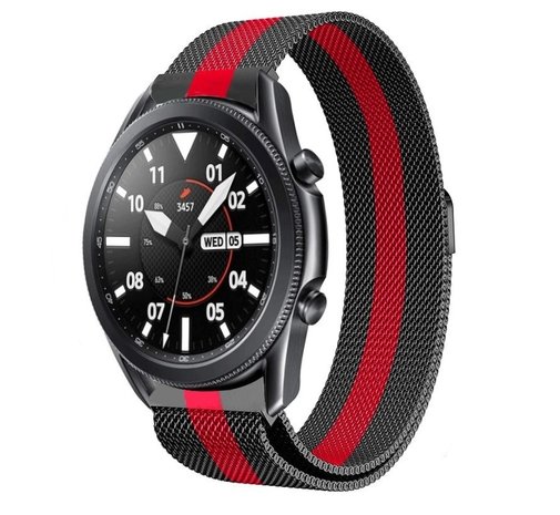 Strap-it Strap-it Correa milanesa Samsung Galaxy Watch 3 45mm (negra/roja) Strap-it Strap-it Correa milanesa Samsung Galaxy Watch 3 45mm (negra/roja)