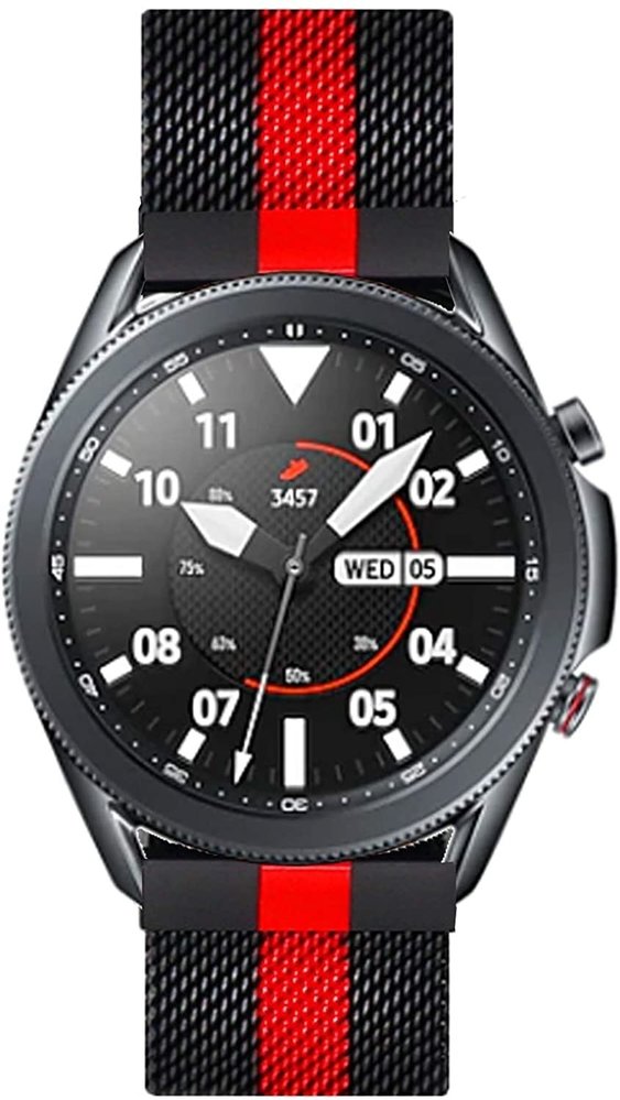 Strap-it Strap-it Correa milanesa Samsung Galaxy Watch 3 45mm (negra/roja) Strap-it Strap-it Correa milanesa Samsung Galaxy Watch 3 45mm (negra/roja)